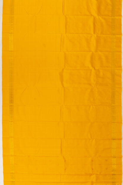 Classic Kanchipuram Silk Vertical Lines Yellow Saree