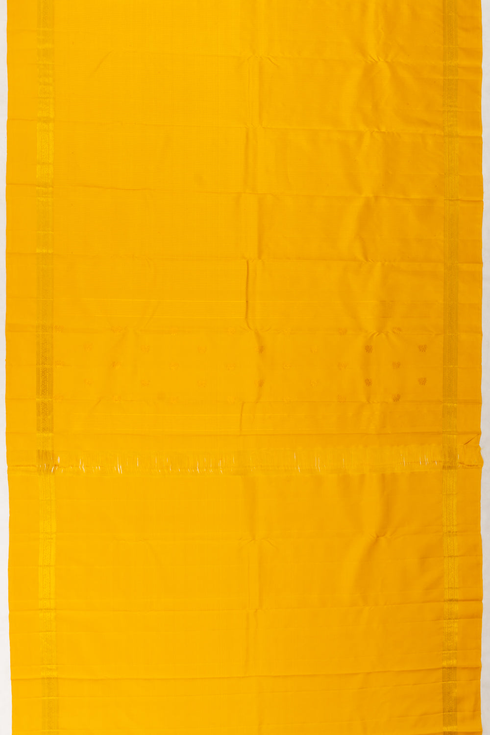 Classic Kanchipuram Silk Vertical Lines Yellow Saree