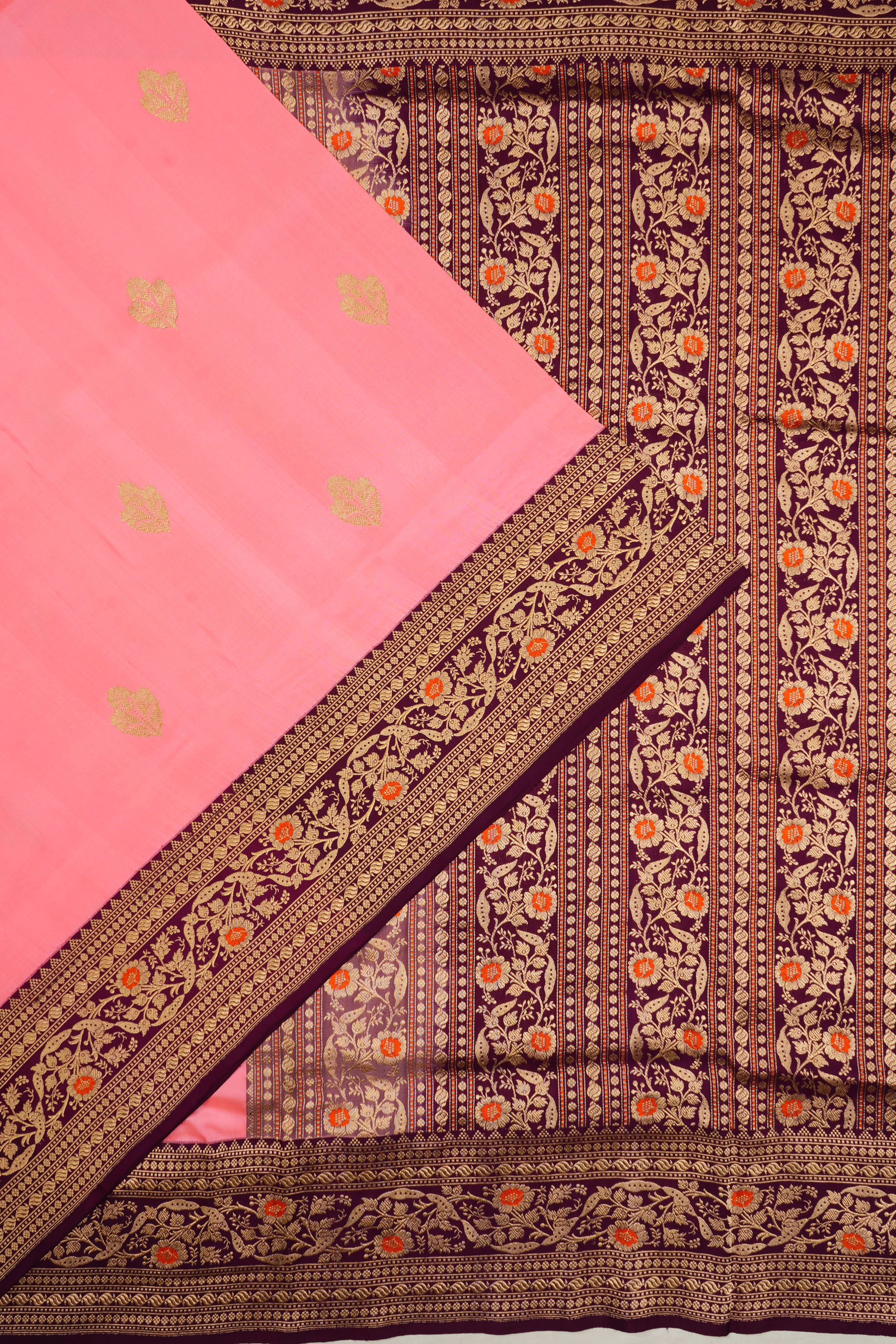 Banarasi Silk Butta Baby Pink Saree