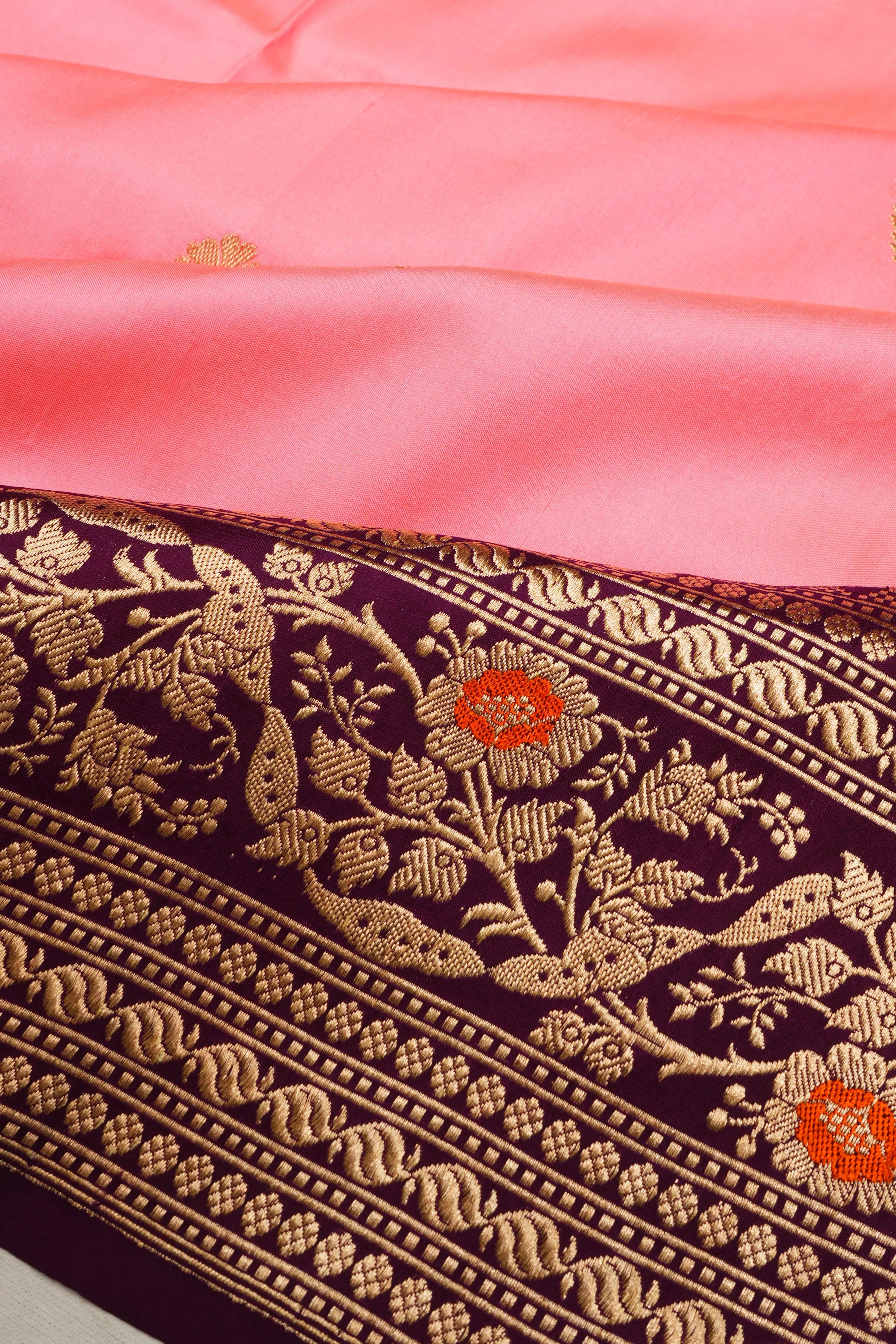 Banarasi Silk Butta Baby Pink Saree