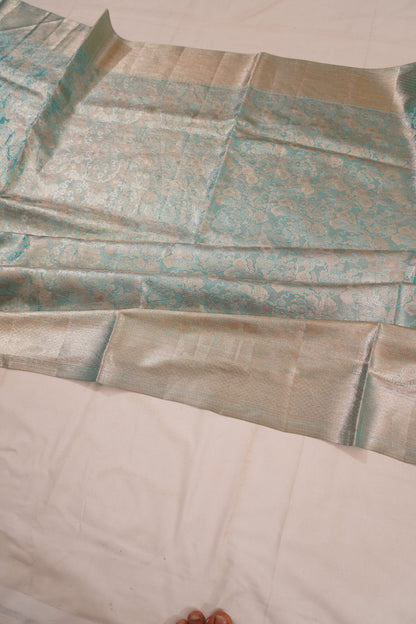 Taranga Kanchi Silk Tissue Brocade Pastel Blue Saree