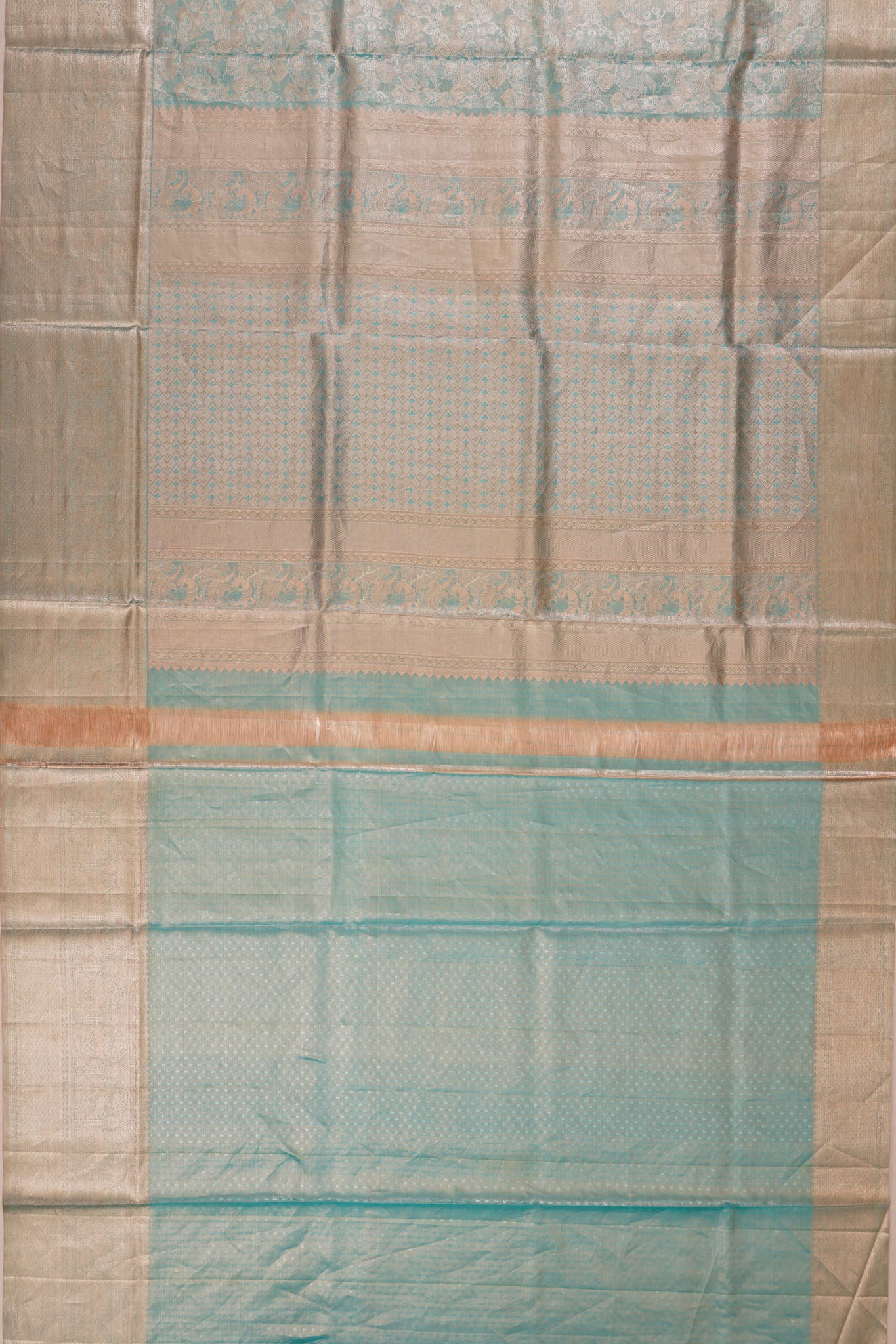 Taranga Kanchi Silk Tissue Brocade Pastel Blue Saree