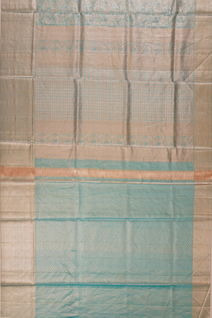 Taranga Kanchi Silk Tissue Brocade Pastel Blue Saree