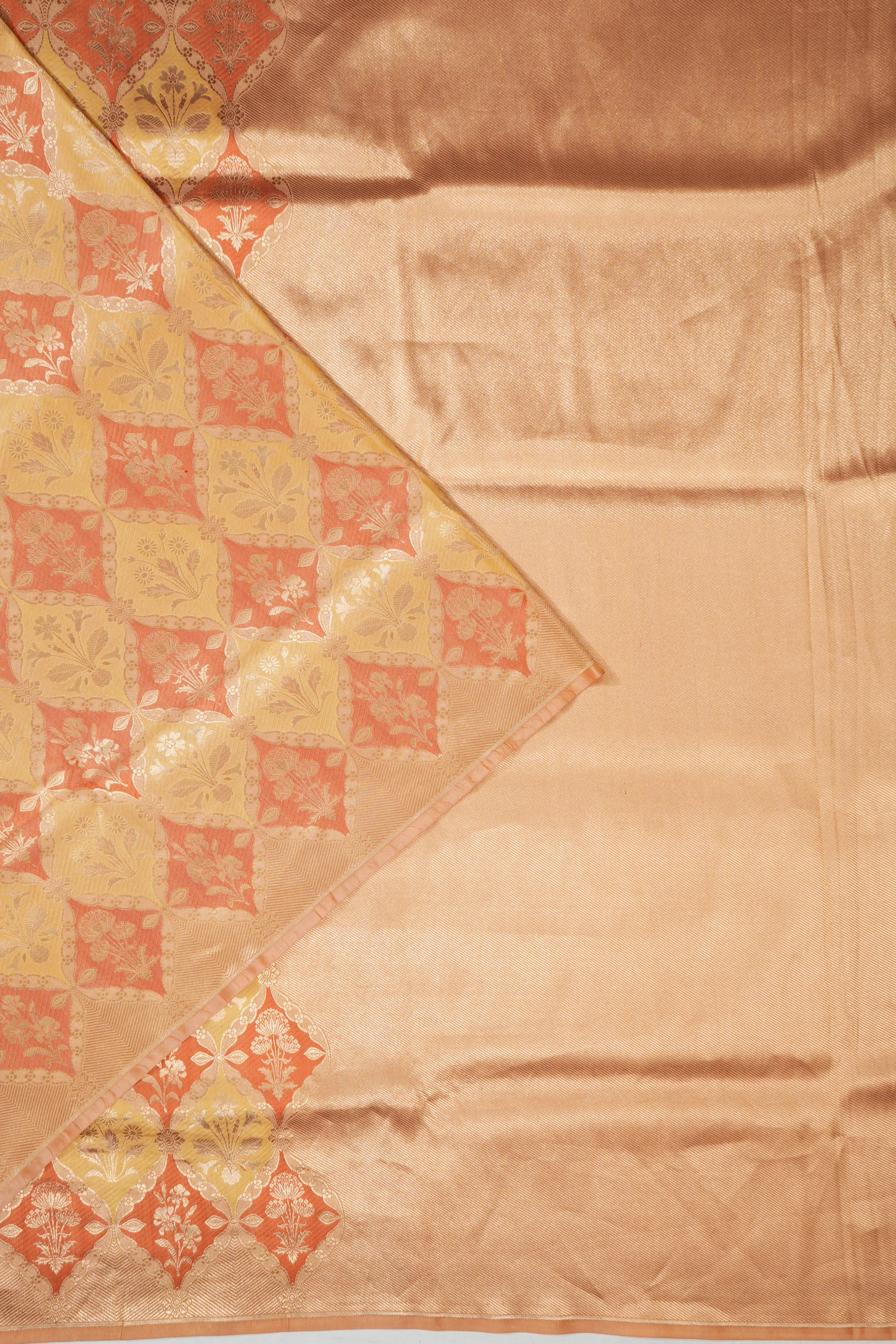 Banarasi Silk Brocade Yellow Saree