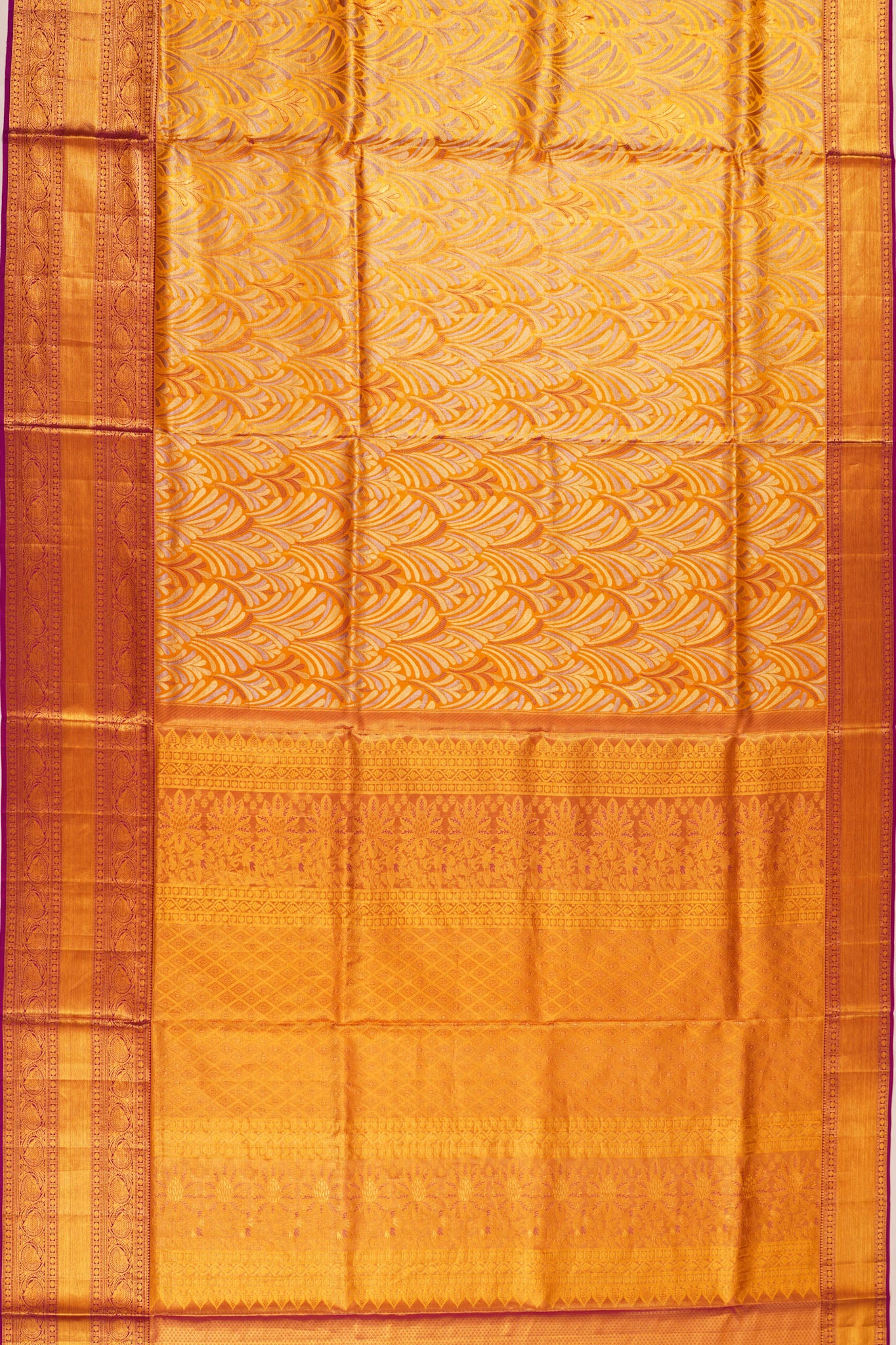 Taranga Kanchi Silk Tissue Brocade Gold Saree