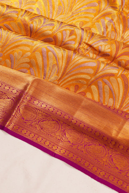 Taranga Kanchi Silk Tissue Brocade Gold Saree