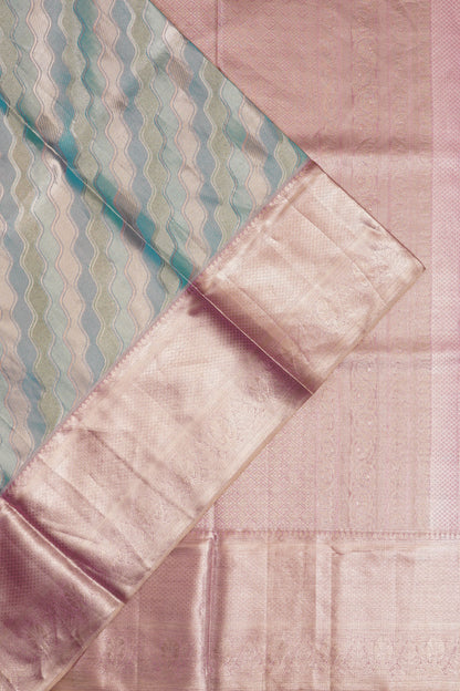 Taranga Kanchi Silk Tissue Brocade Sky Blue Saree