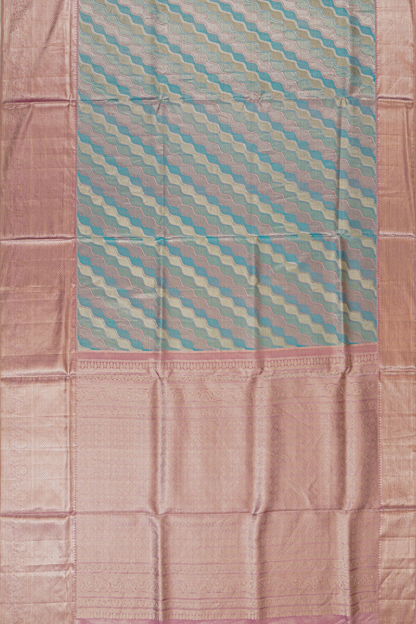 Taranga Kanchi Silk Tissue Brocade Sky Blue Saree