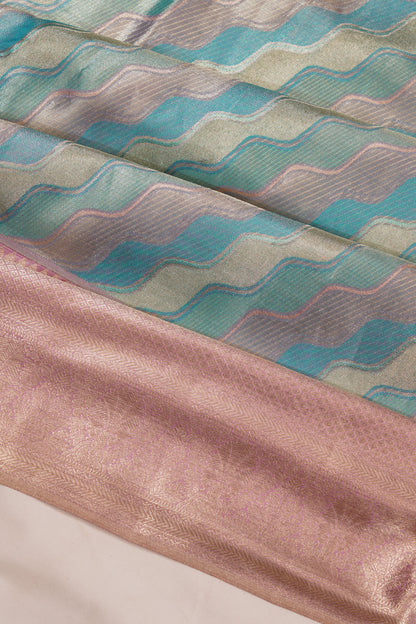 Taranga Kanchi Silk Tissue Brocade Sky Blue Saree