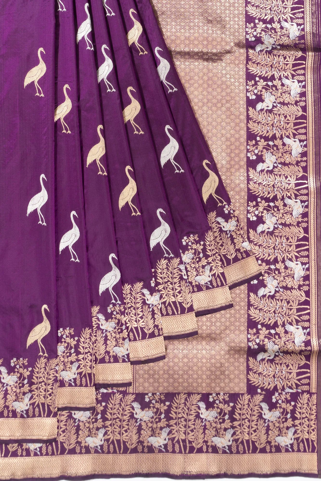 Banarasi Silk Butta Purple Saree