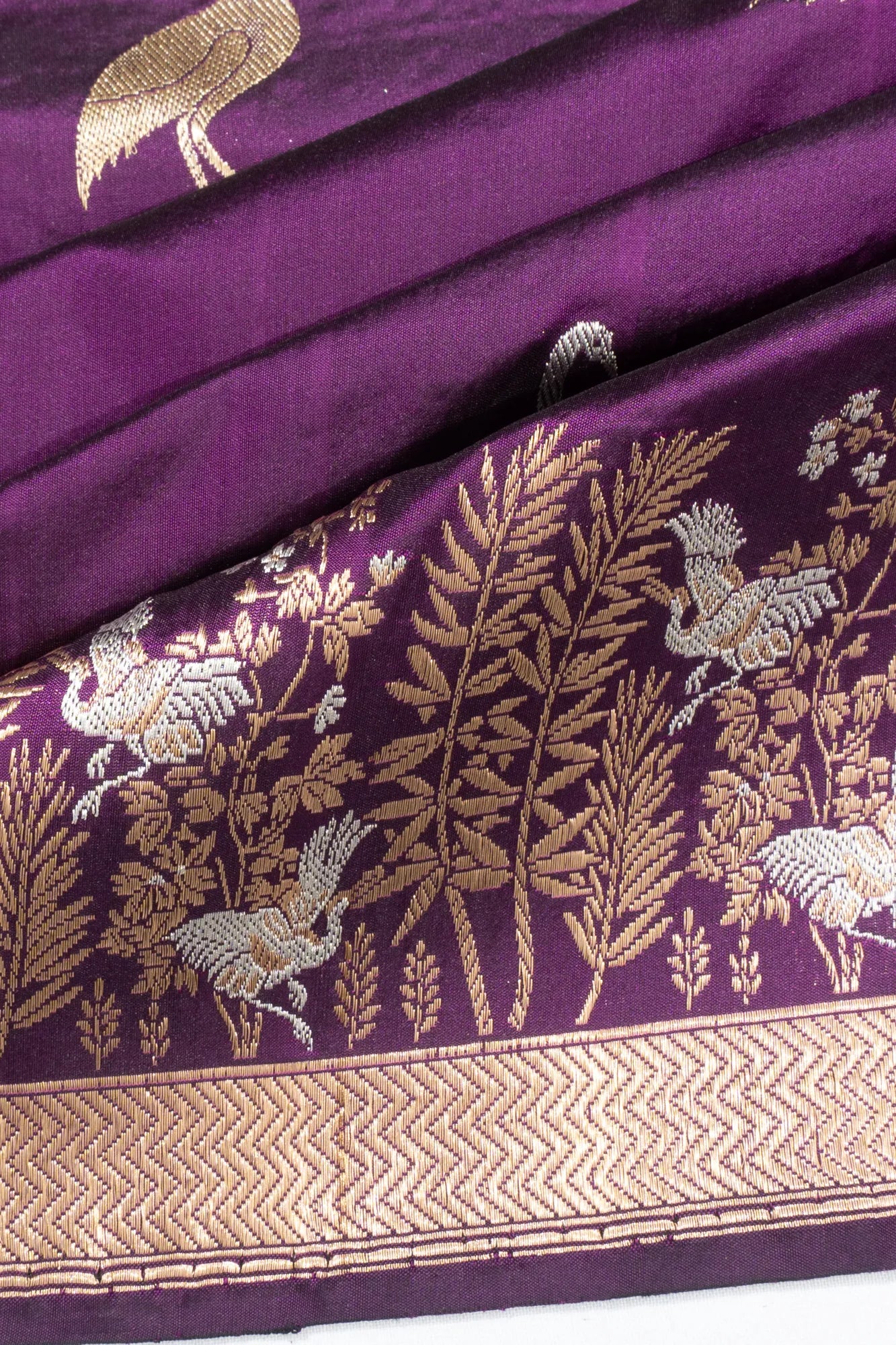 Banarasi Silk Butta Purple Saree