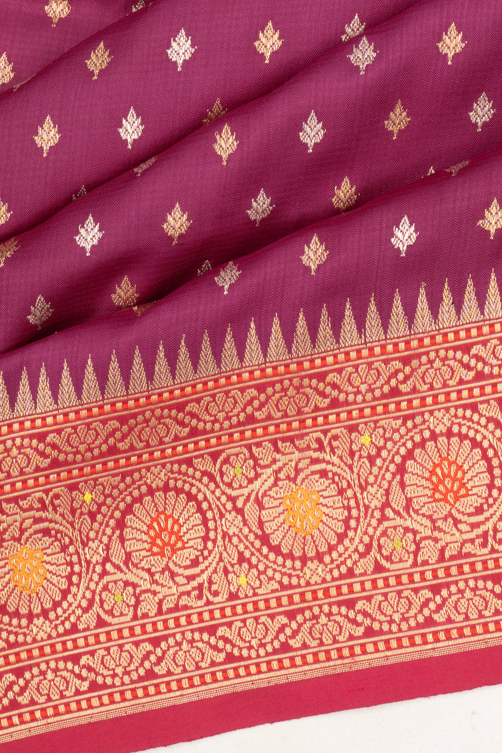 Banarasi Silk Brocade Purple Saree