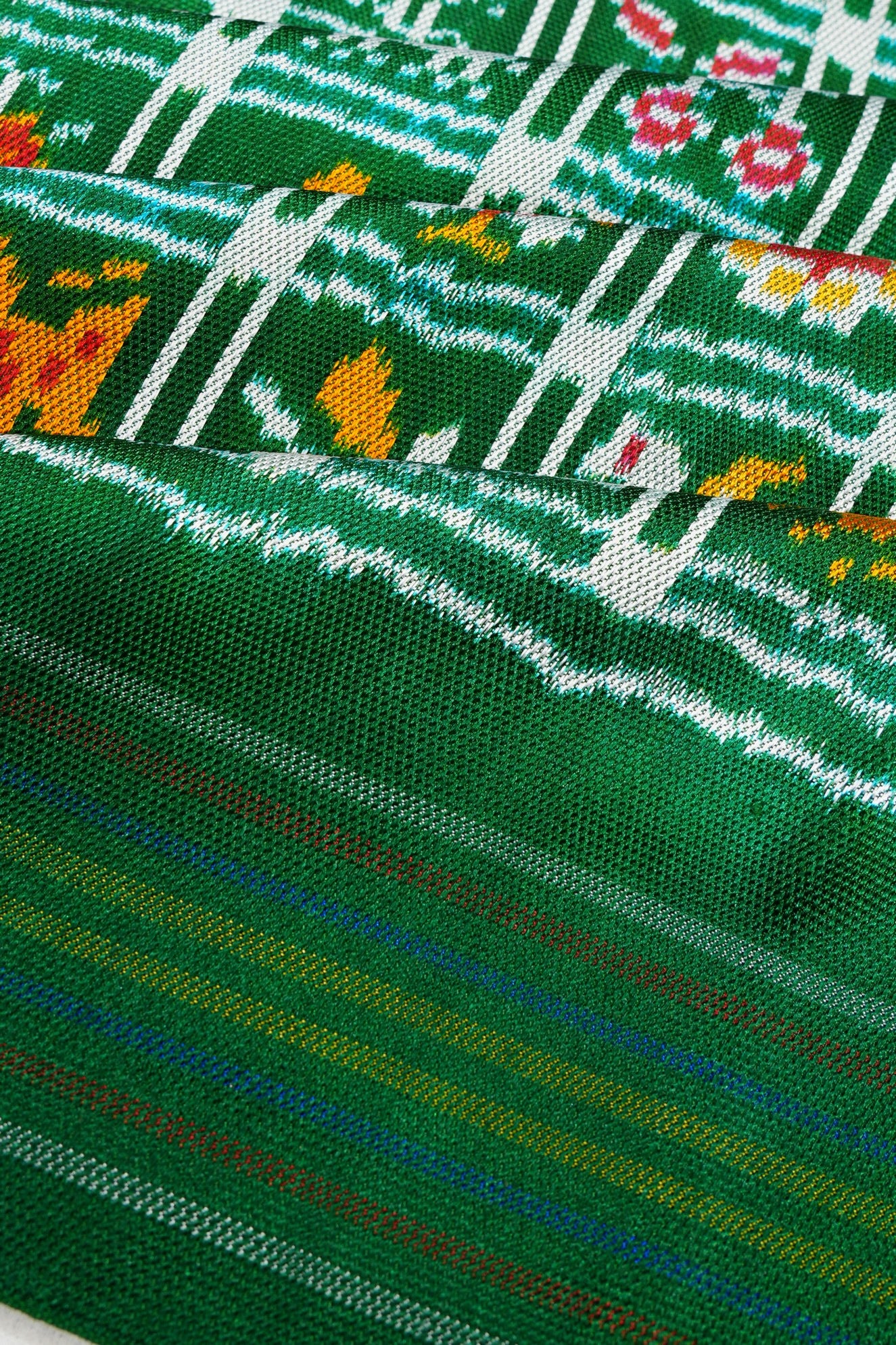 Pochmpally Silk Ikat Green Saree With 192 Unique Motifs