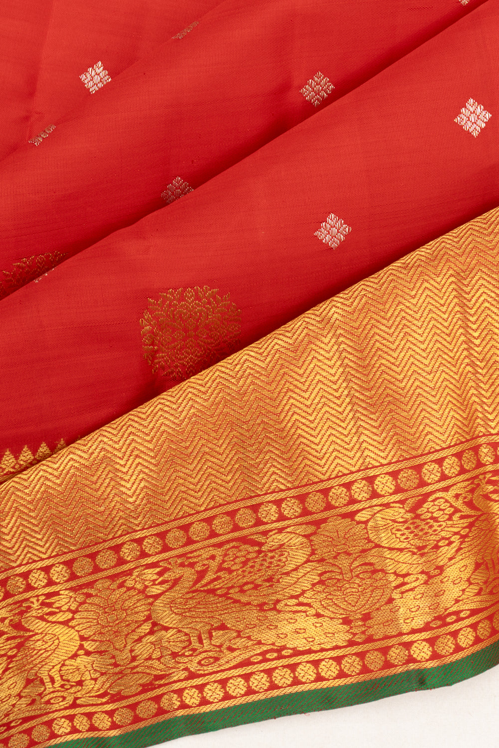Kanchipuram Silk Butta Red Saree