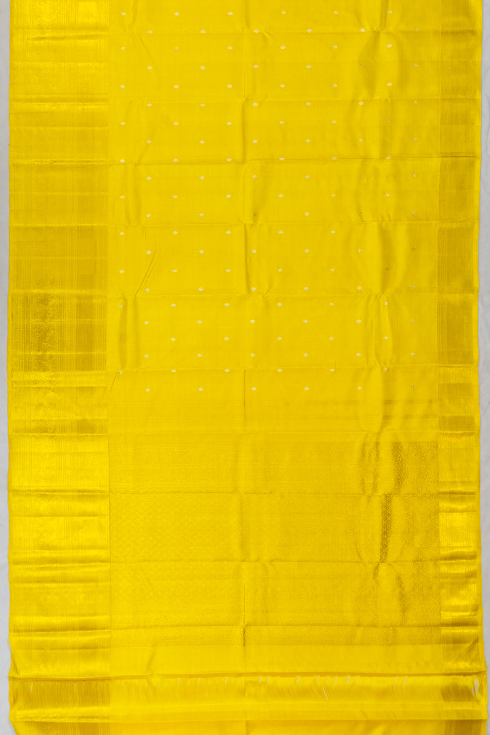 Kanchipuram Silk Tissue Butta Lemon Yellow Saree