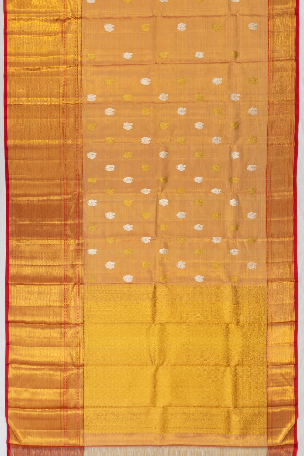 Kanchipuram Silk Tissue Butta Gold Saree