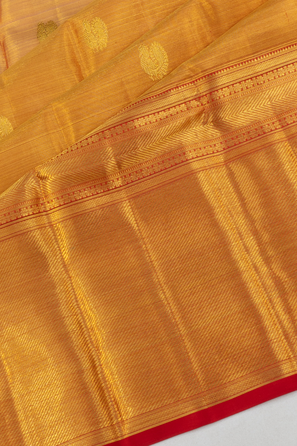 Kanchipuram Silk Tissue Butta Gold Saree