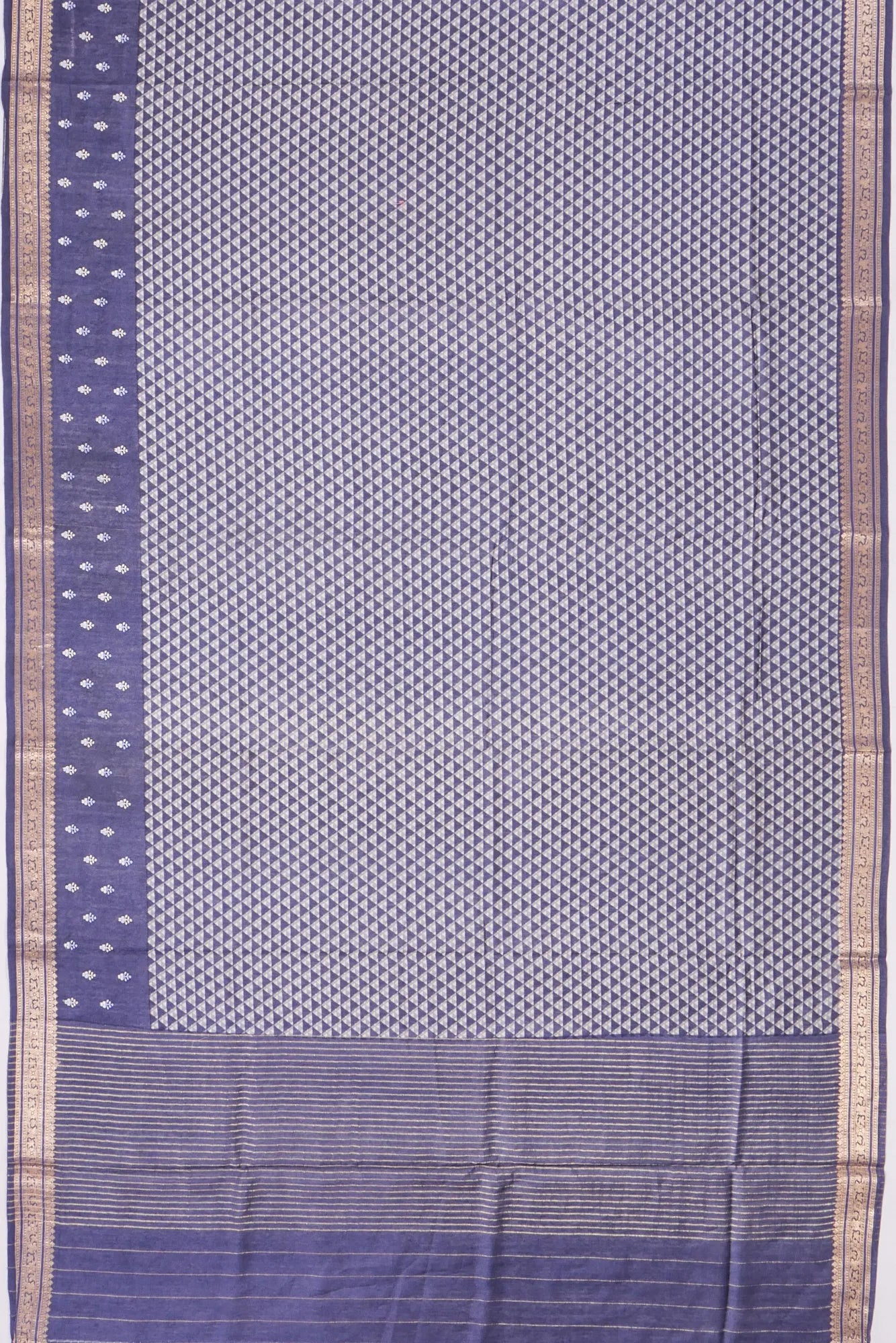 Kankatala Tussar Geometrical Brocade Dark Blue Saree g2
