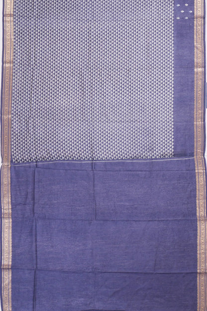 Kankatala Tussar Geometrical Brocade Dark Blue Saree g2