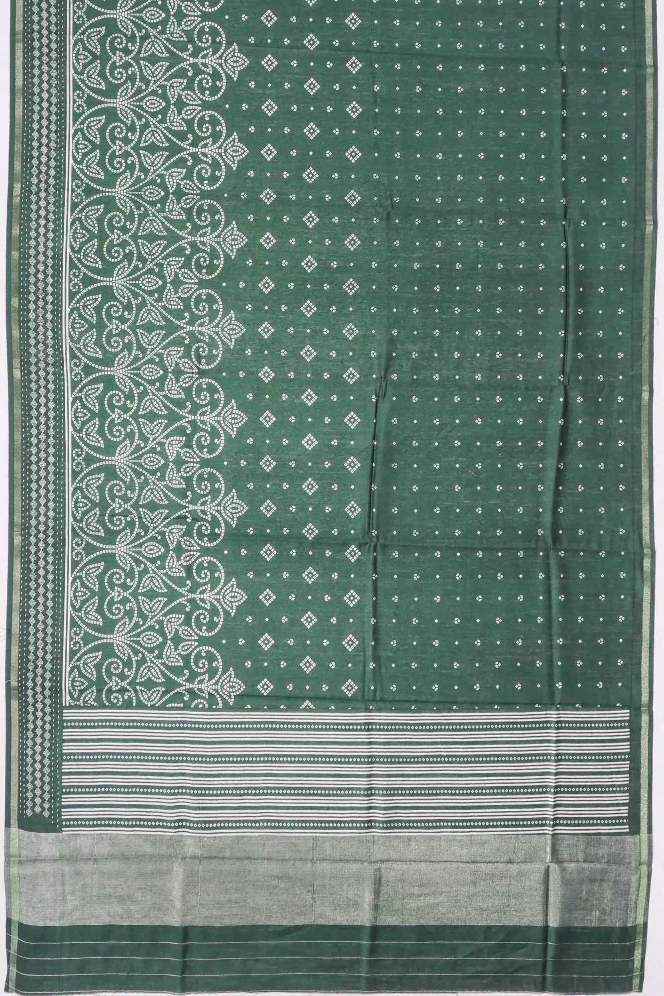 Kankatala Chanderi Silk Printed Bottle Green Saree g2