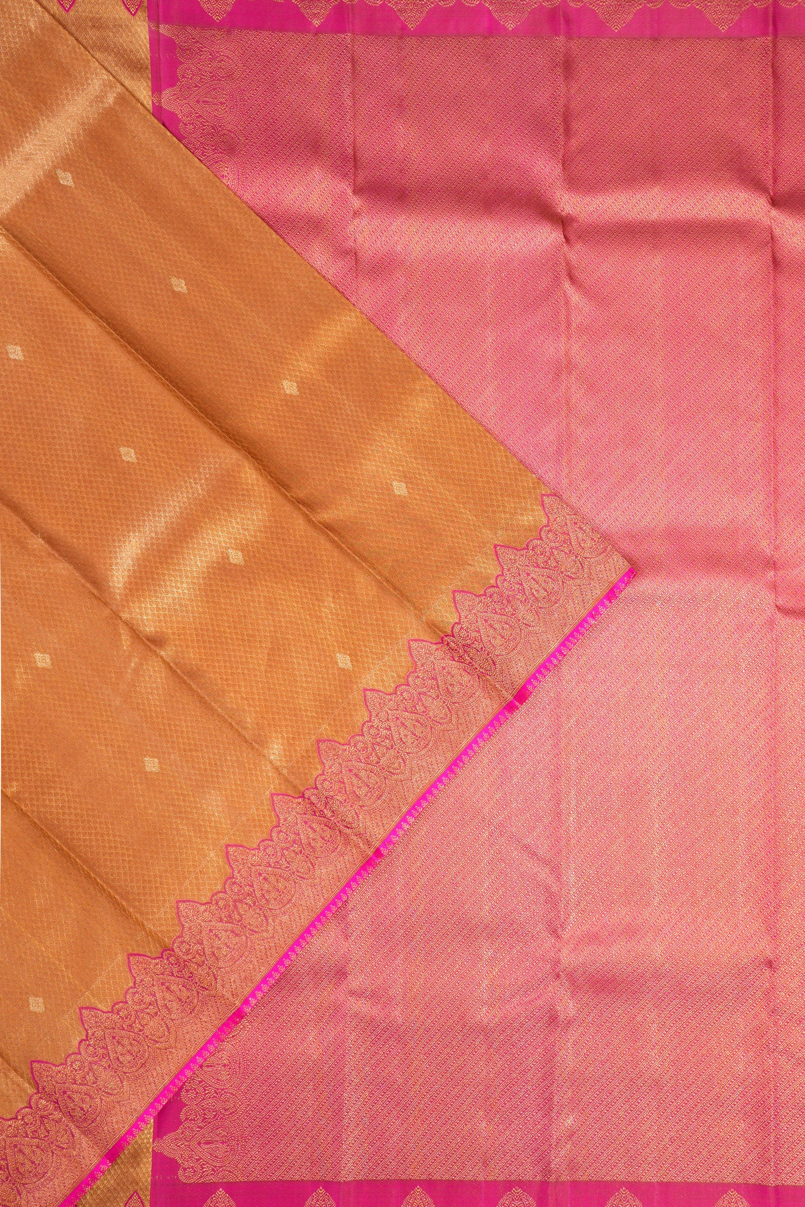 Kanchipuram Silk Tissue Butta Gold Saree