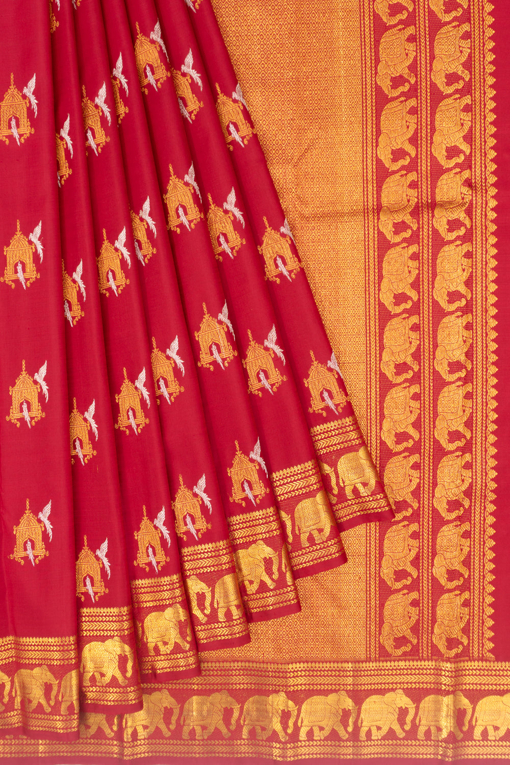 Kanchipuram Silk Butta Red Saree