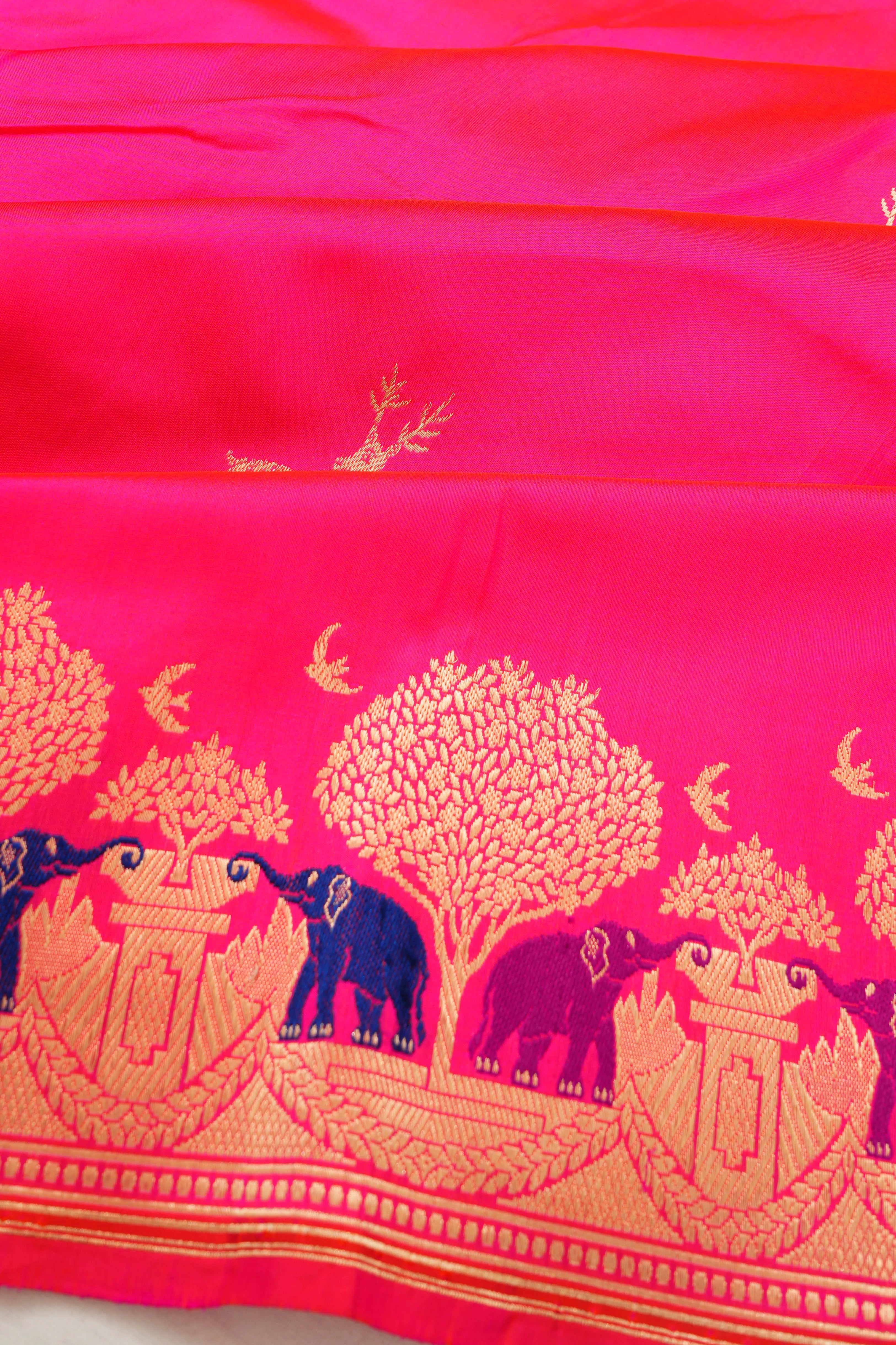 Banarasi Silk Butta Rani Pink Saree