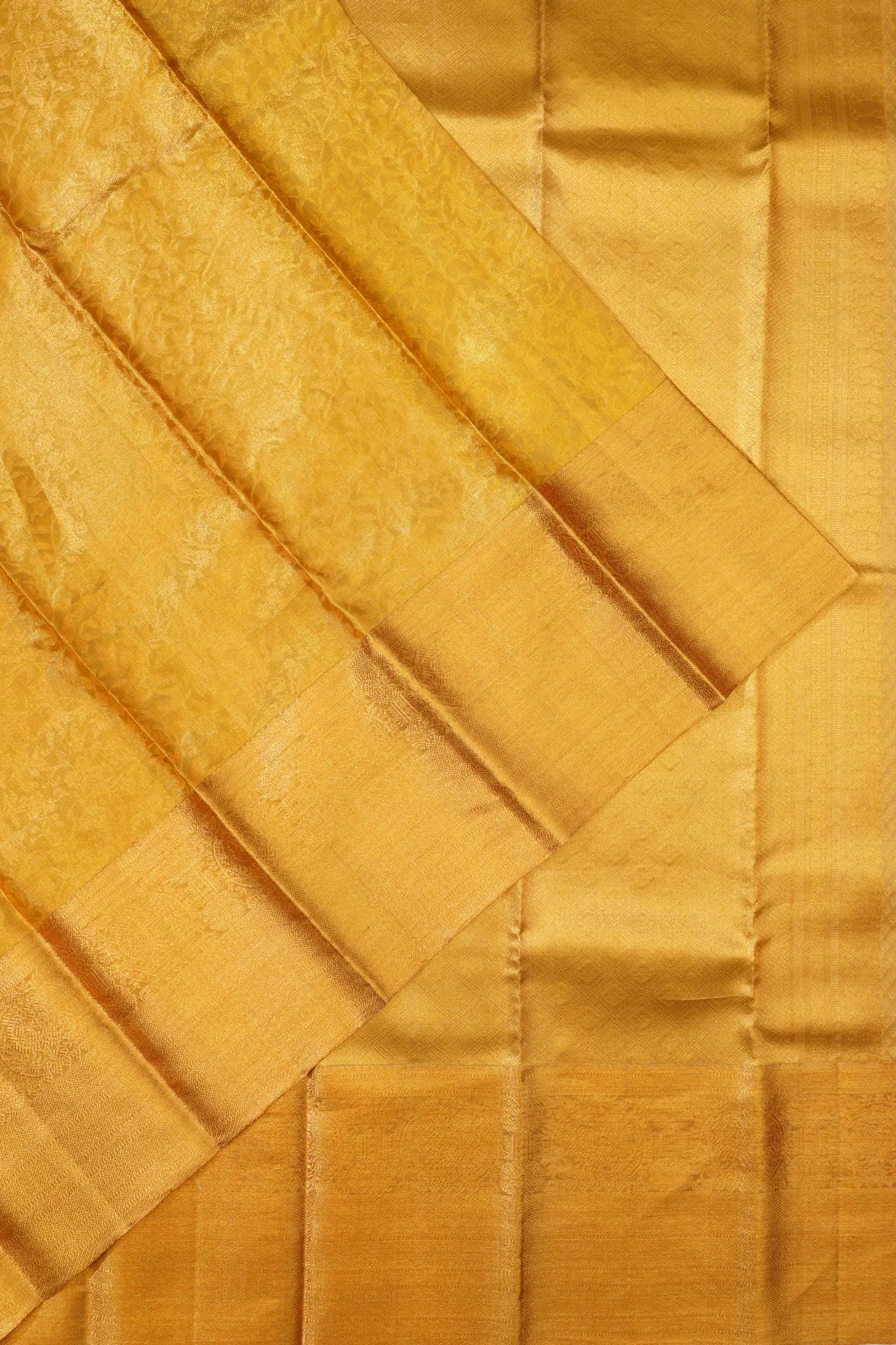 Kanchipuram Silk Tissue Brocade Gold Saree
