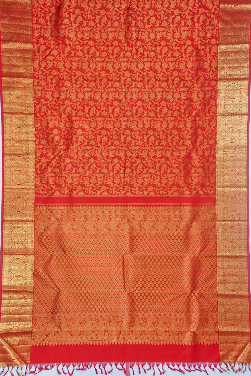 Kanchipuram Silk Vanasingaram Brocade Red Saree