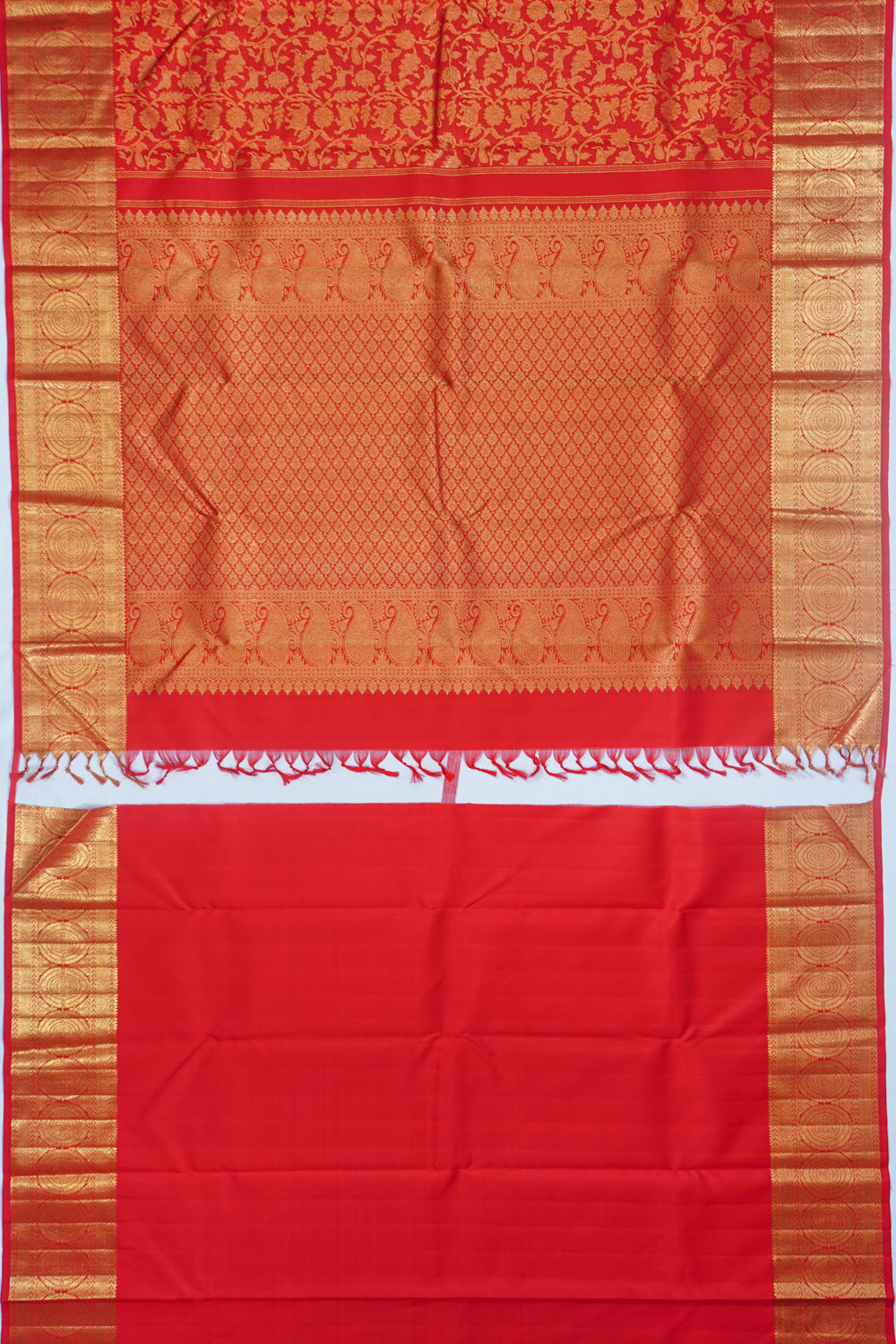 Kanchipuram Silk Vanasingaram Brocade Red Saree