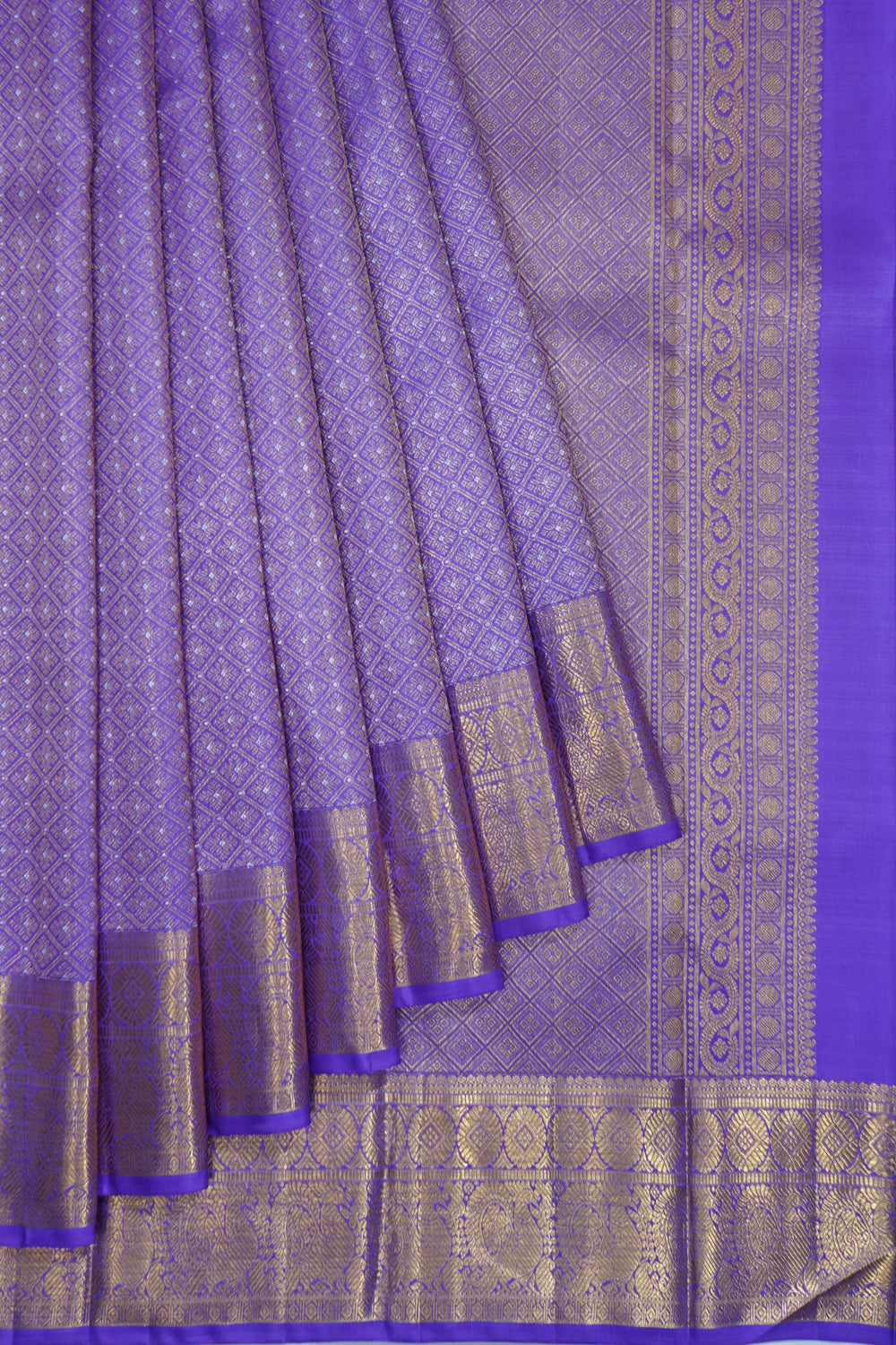 Kanchipuram Silk Brocade Lavender Saree