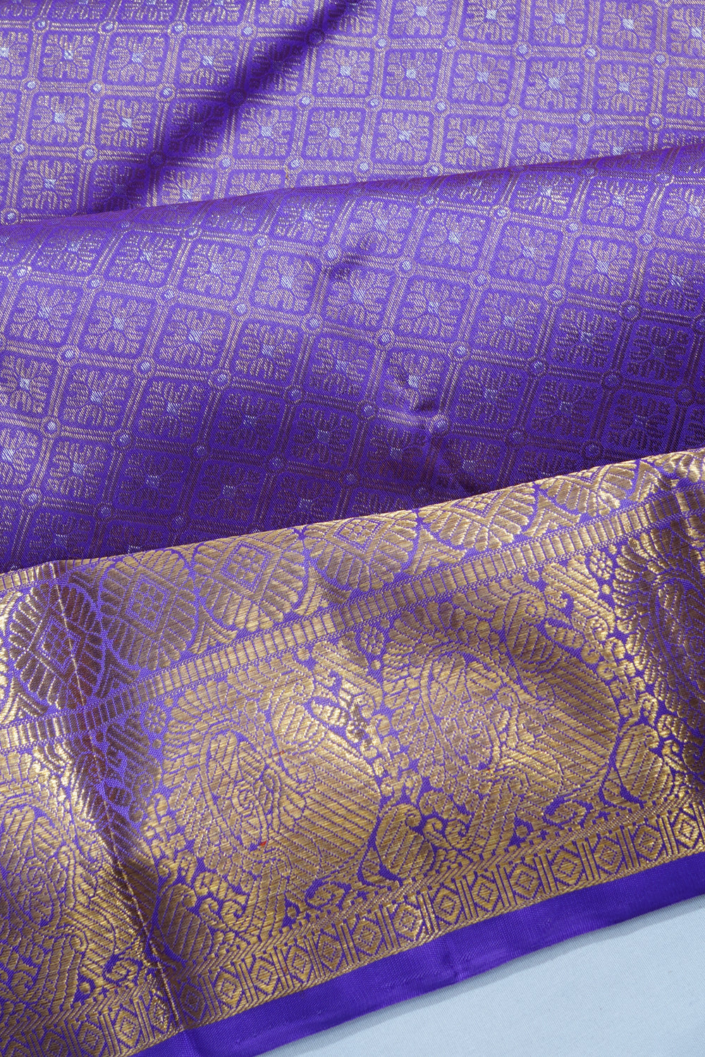 Kanchipuram Silk Brocade Lavender Saree