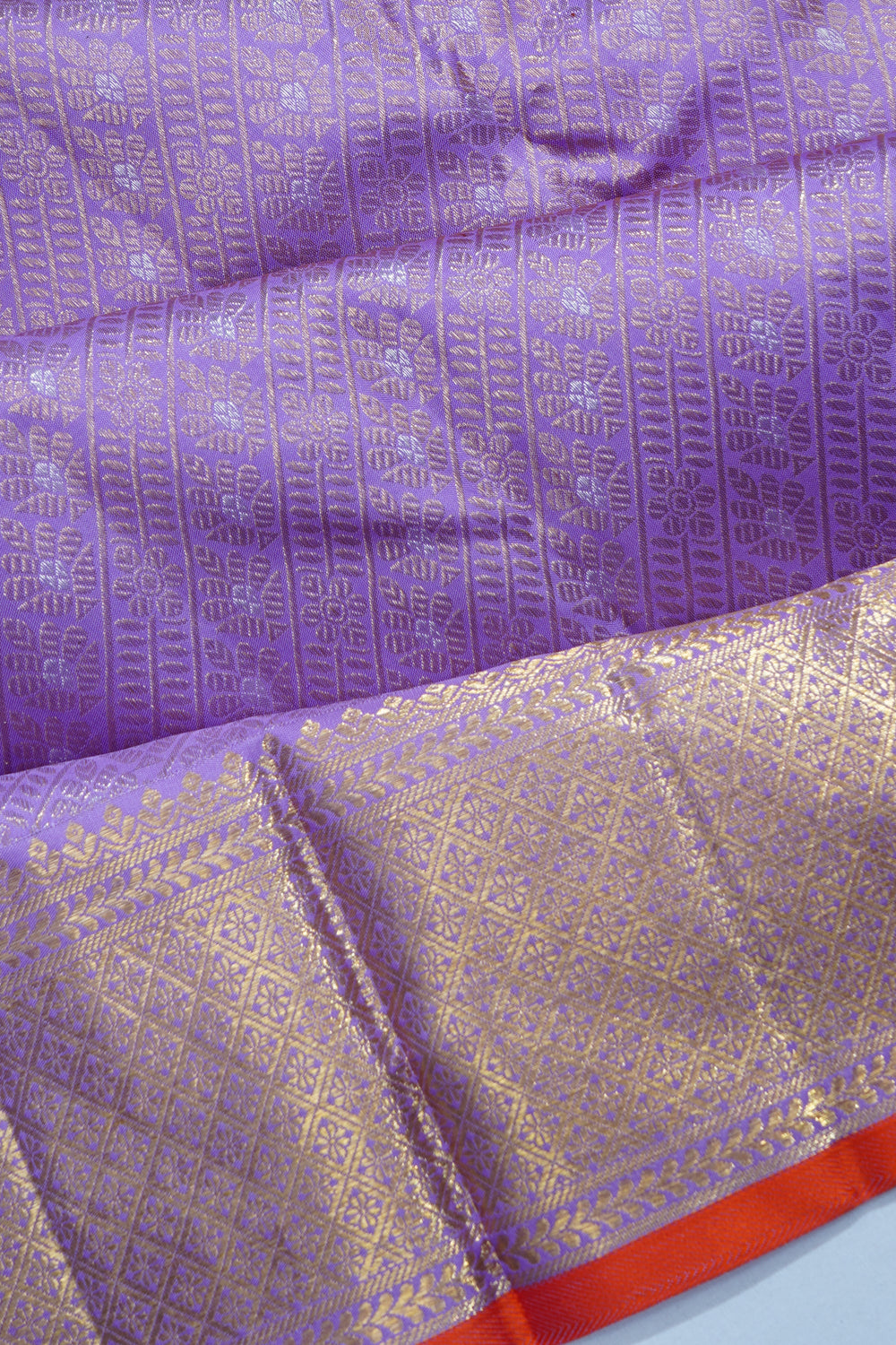 Kanchipuram Silk Brocade Lavender Saree