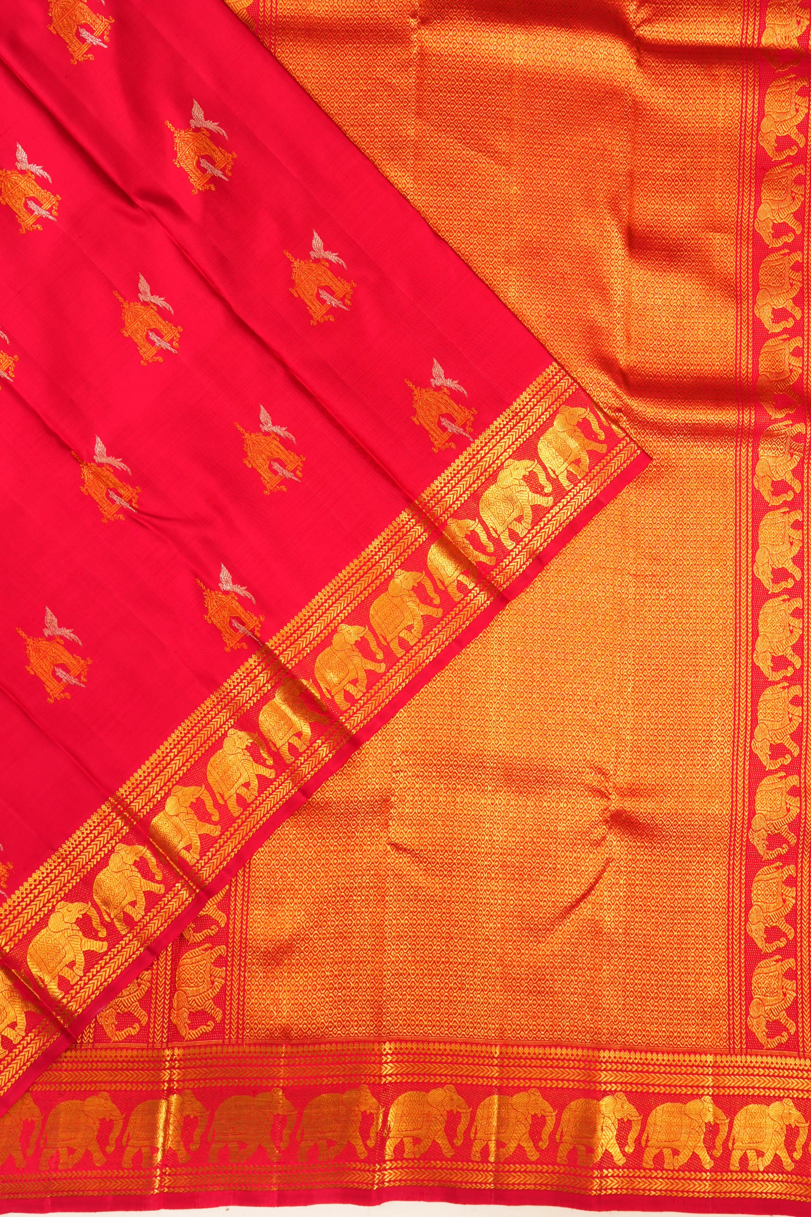 Kanchipuram Silk Butta Red Saree