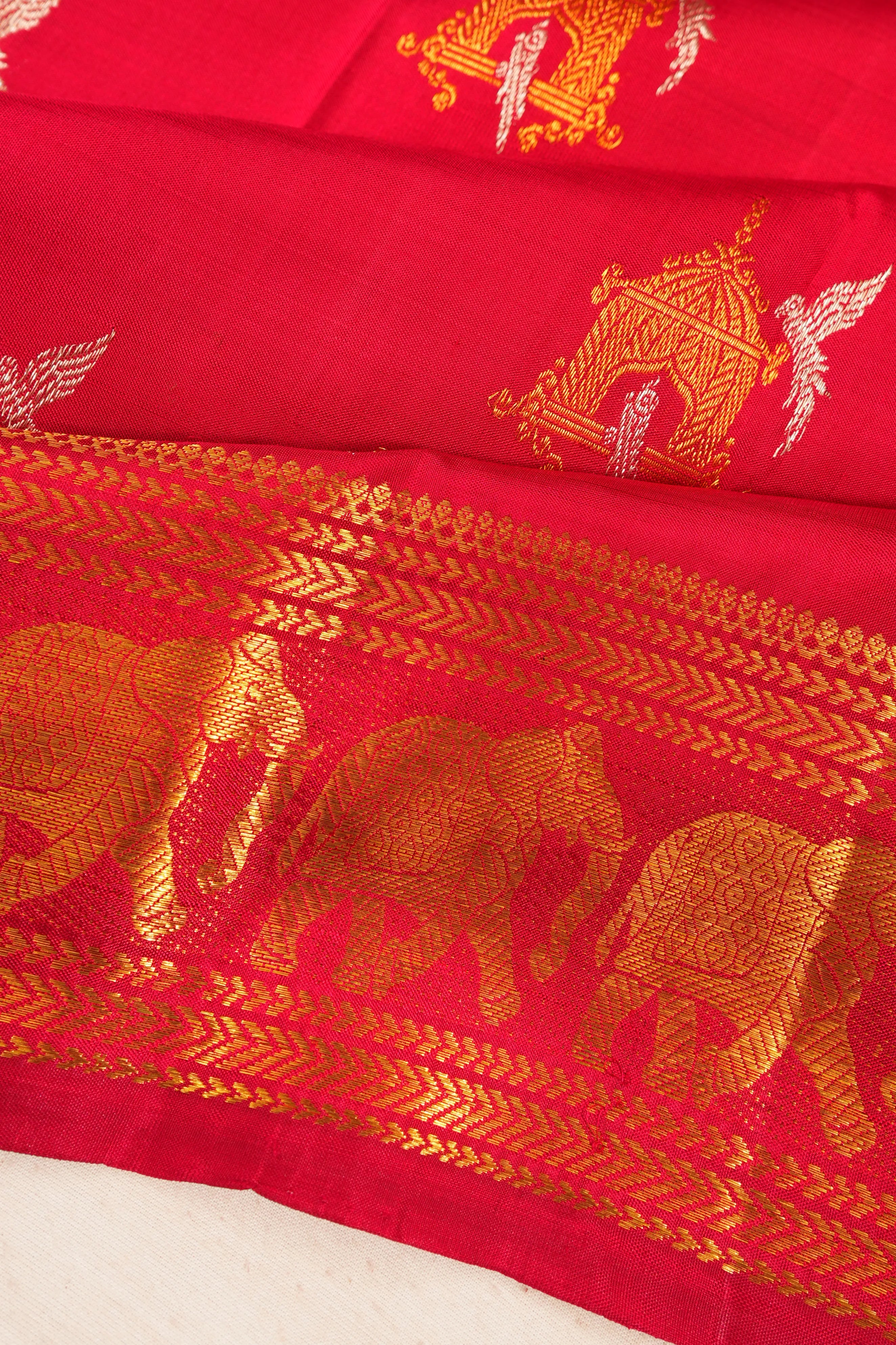 Kanchipuram Silk Butta Red Saree