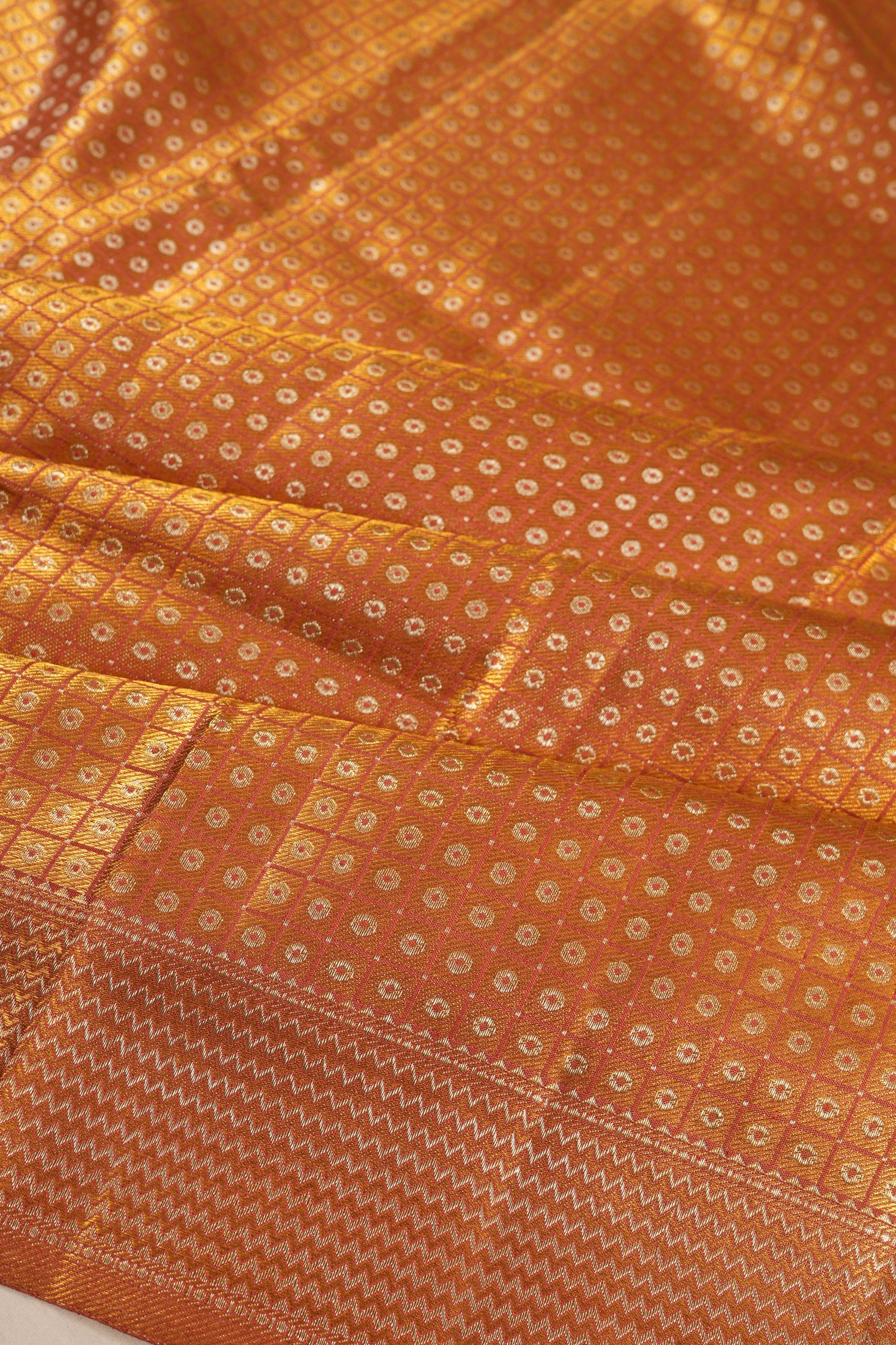 Kanchipuram Silk Tissue Brocade Gold Saree