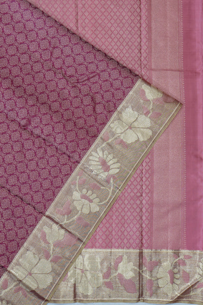 Kanchipuram Silk Brocade Purple Saree
