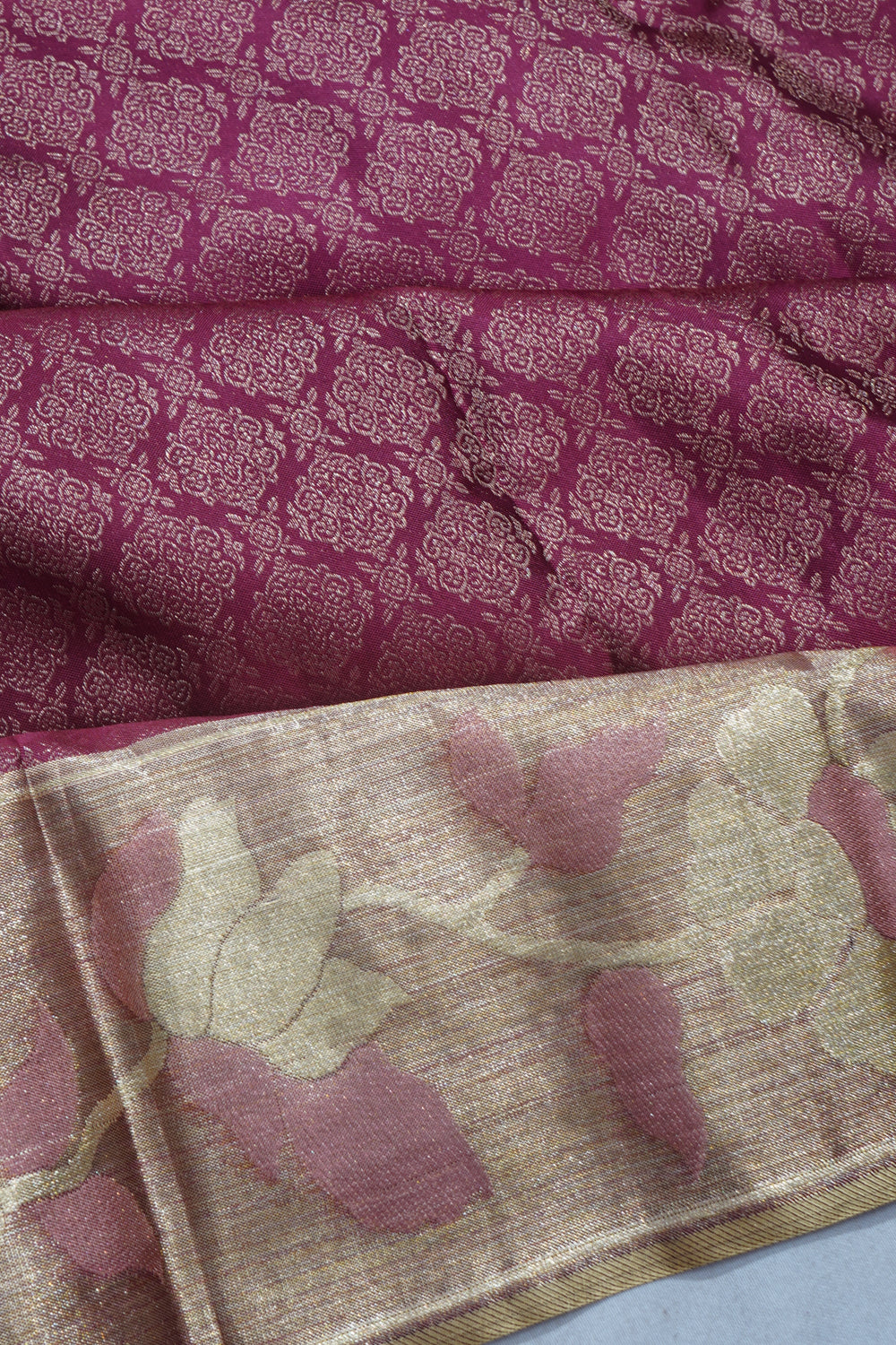 Kanchipuram Silk Brocade Purple Saree