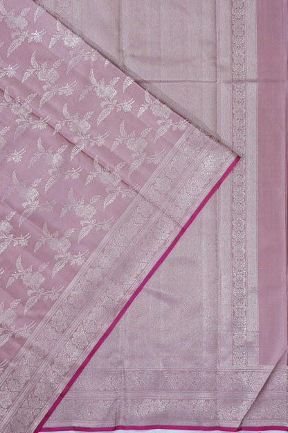 Kanchipuram Silk Tissue Jaal Lilac Saree