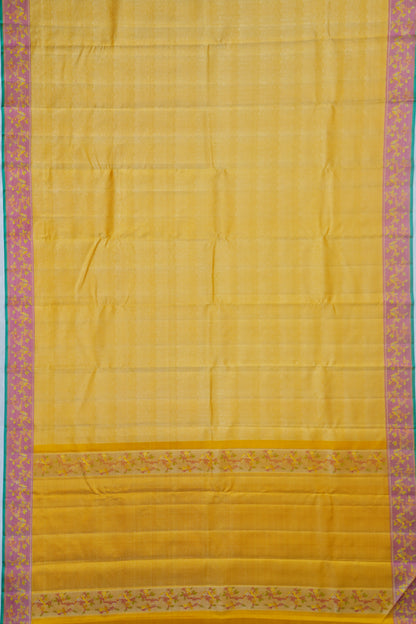 Kanchipuram Silk Tissue Brocade Gold Saree