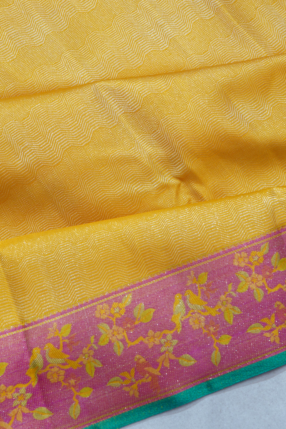 Kanchipuram Silk Tissue Brocade Gold Saree