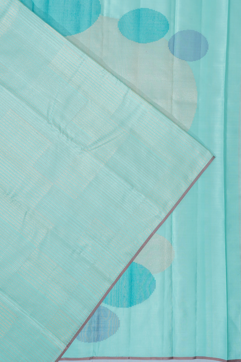 Kanchipuram Silk Vertical Lines Pastel Blue Saree