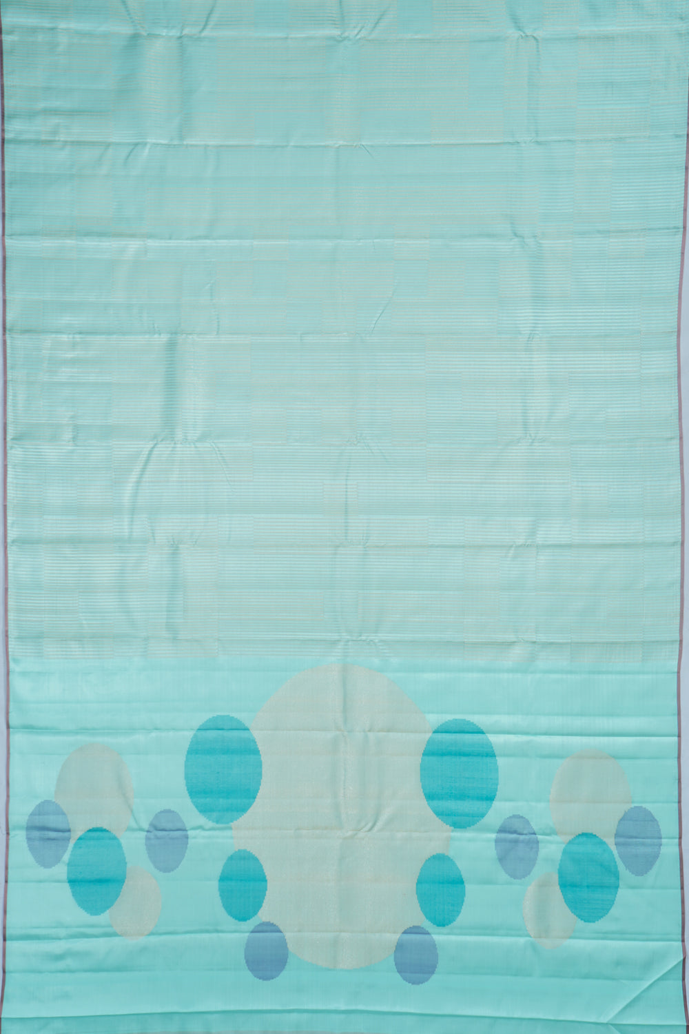 Kanchipuram Silk Vertical Lines Pastel Blue Saree