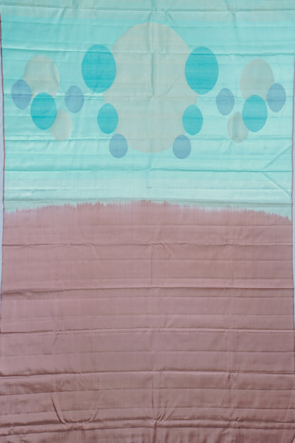 Kanchipuram Silk Vertical Lines Pastel Blue Saree