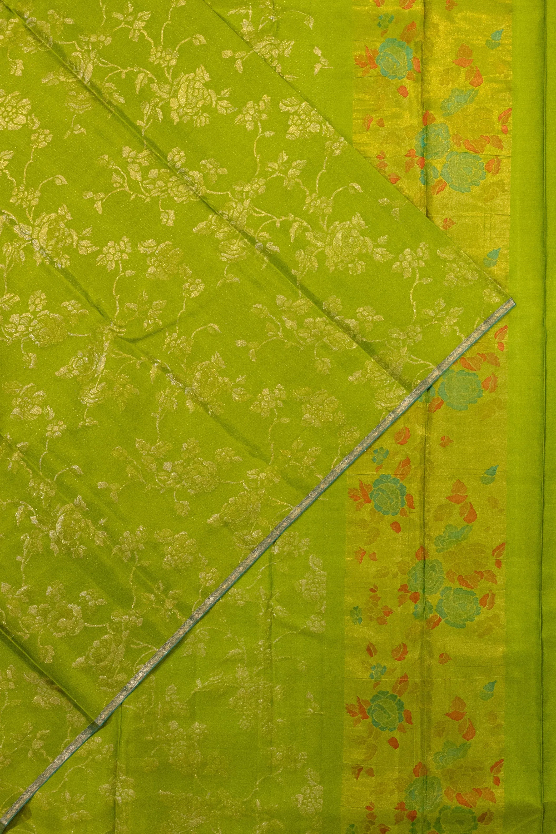 Banarasi Silk Jaal Parrot Green Saree