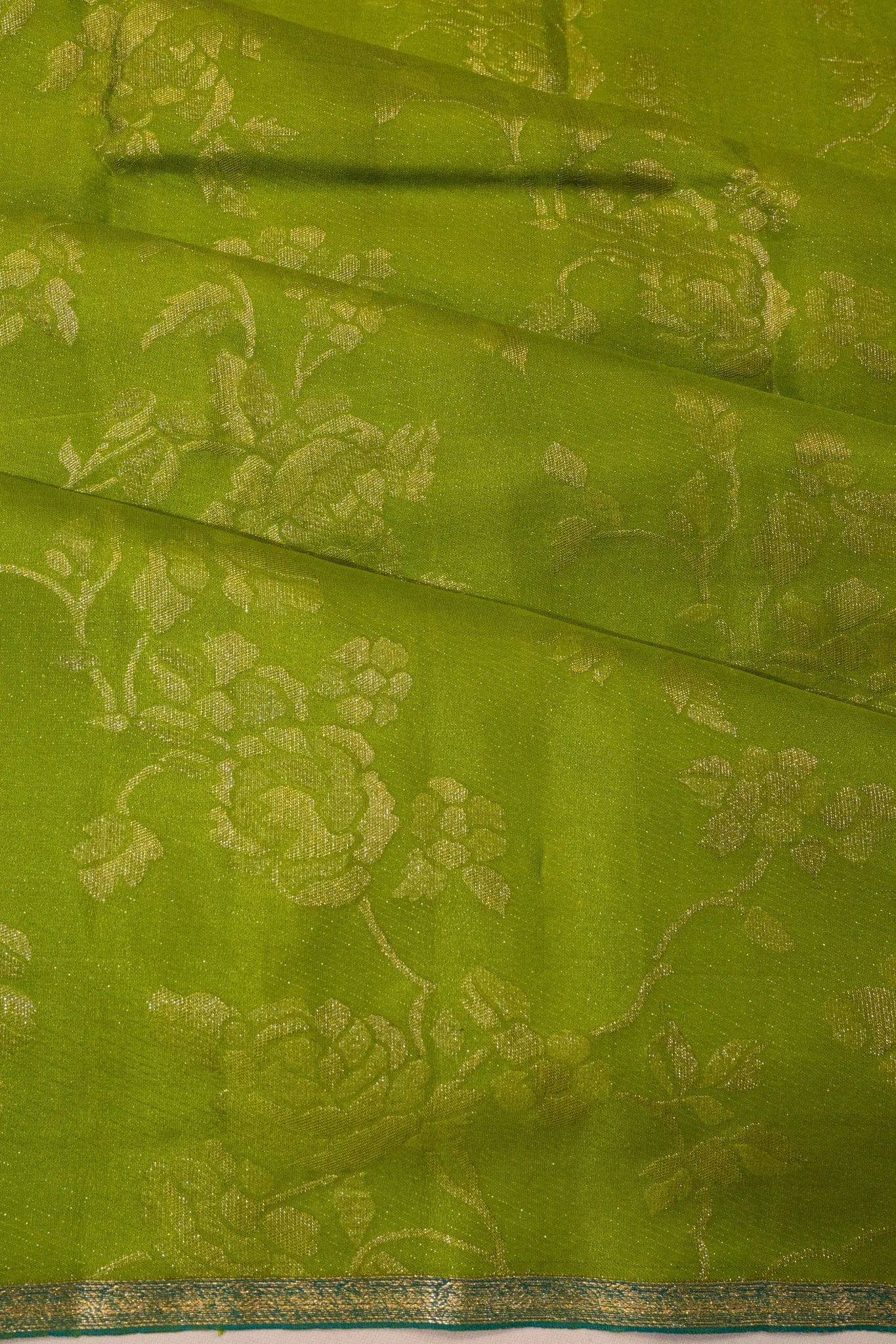 Banarasi Silk Jaal Parrot Green Saree