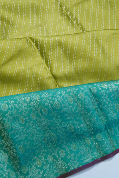 Kanchipuram Silk Brocade Mehendi Green Saree