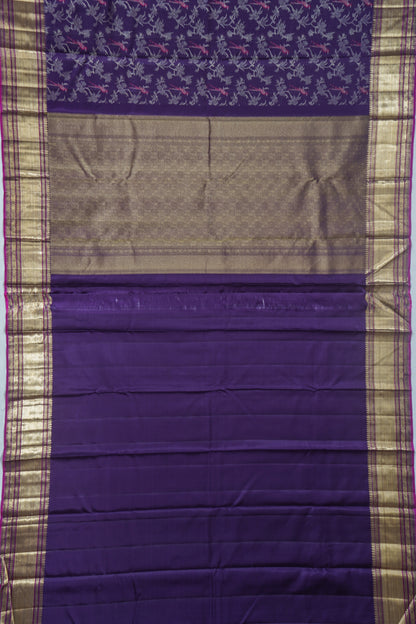 Kanchipuram Silk Jaal Purple Saree