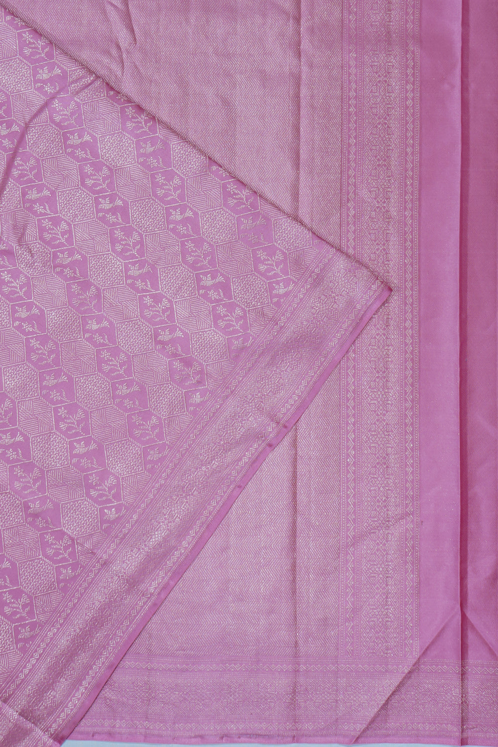 Kanchipuram Silk Brocade Baby Pink Saree