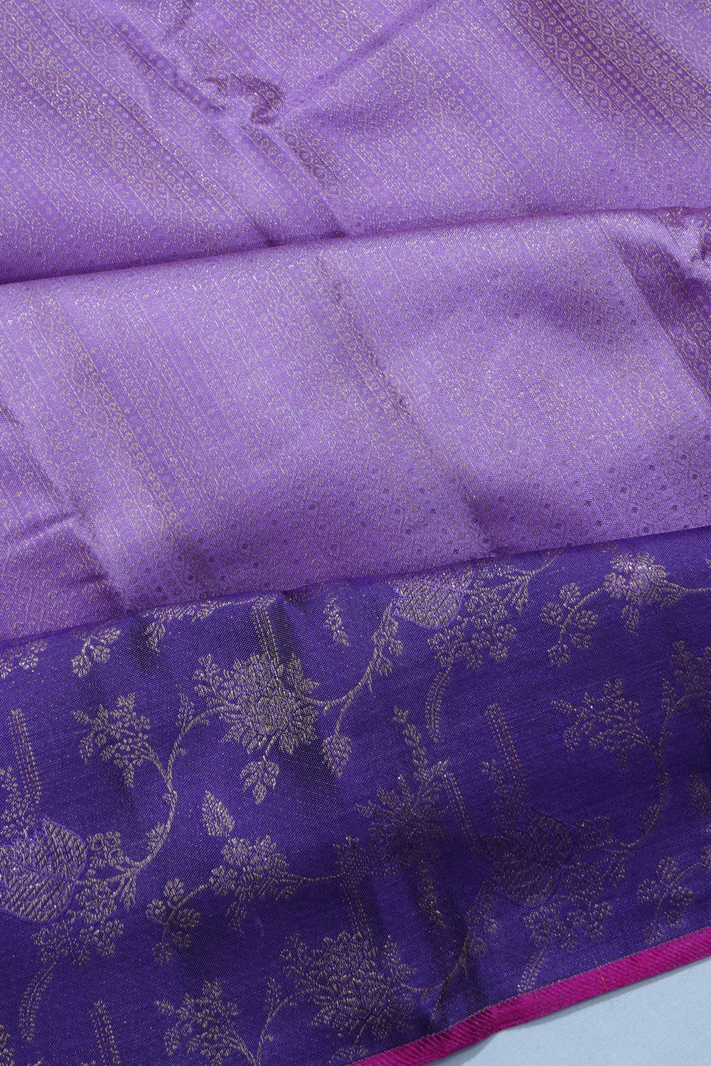 Kanchipuram Silk Brocade Lavender Saree